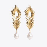 PENDIENTES WILD FEATHER PEARL