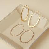 Pendientes Aros Oval Hoop Silver