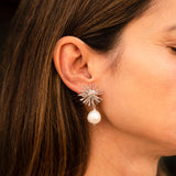 PENDIENTES ECHINUS MEDIUM PEARL GOLD