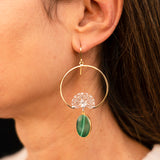 PENDIENTES PEACOCK MALAQUITE