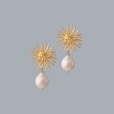 PENDIENTES ECHINUS MEDIUM PEARL GOLD