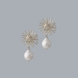 PENDIENTES ECHINUS MEDIUM PEARL SILVER