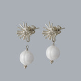 PENDIENTES MINI ECHINUS PEARL SILVER