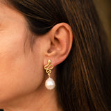 PENDIENTES PEARL SNAKE GOLD