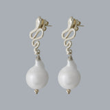 PENDIENTES PEARL SNAKE SILVER