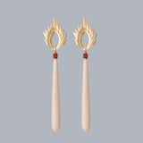 PENDIENTES WILD FEATHER IVORY