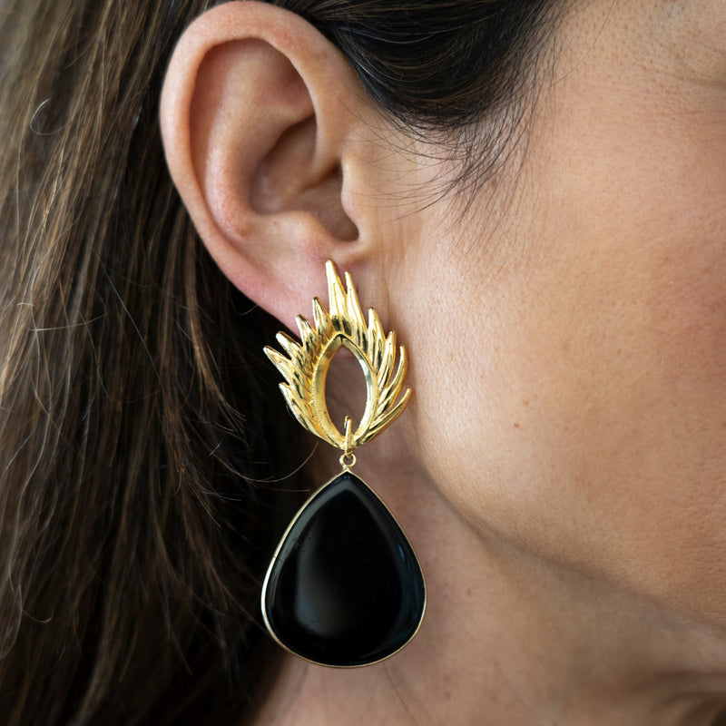 PENDIENTES WILD FEATHER STONE